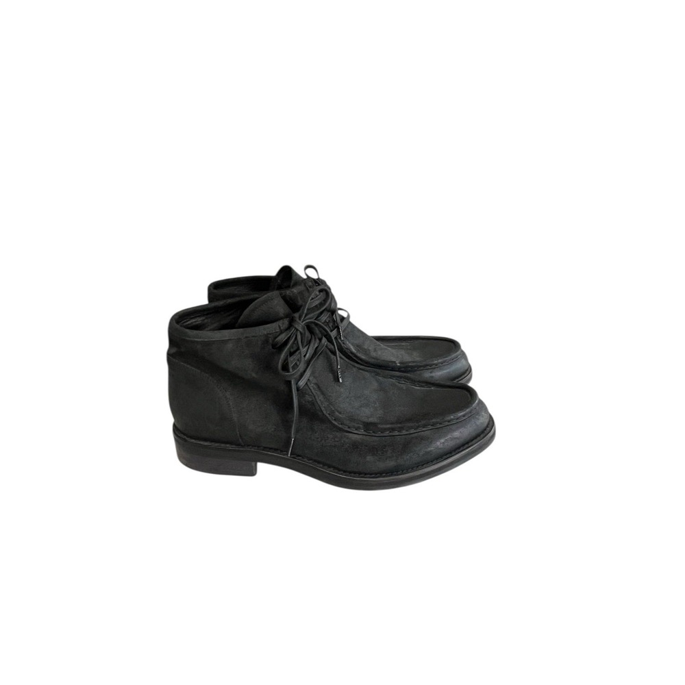 Vince Men's Boots Crawford Moccasins Size 10.5 Black Nubuck Leather Black